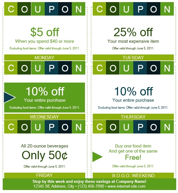 12 Free Grocery Coupon Templates Printable Samples
