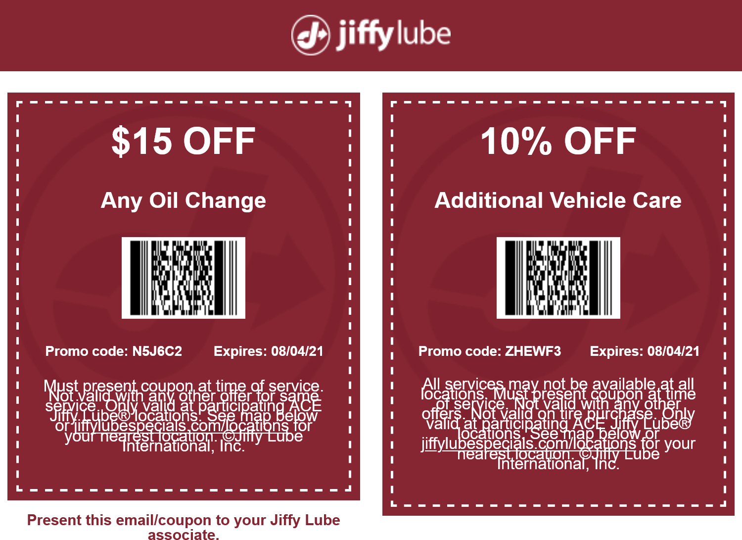  15 Off Any Oil Change At Jiffy Lube jiffylube The Coupons App 