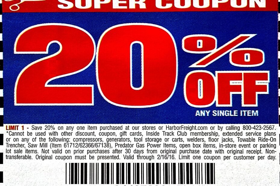 20 Off Harbor Freight Coupons Printable
