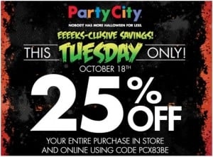 25 Off At Party City Printable Coupon In Store Or Online Everyday Savvy