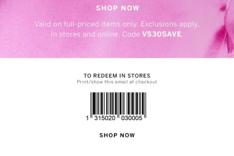 30 Off A Single Item At Victorias Secret Or Online Via Promo Code