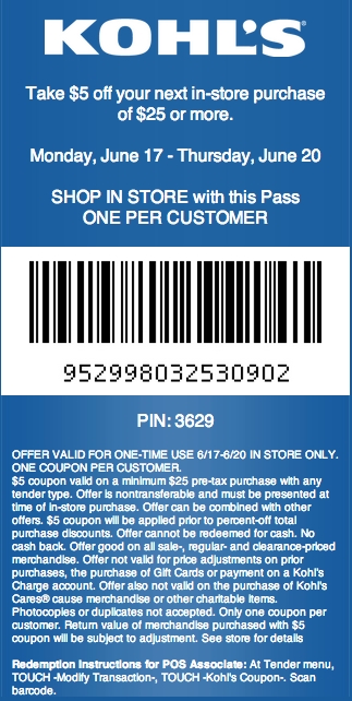 5 Off 25 Kohls Printable Coupon Kohls Coupons Free Printable 