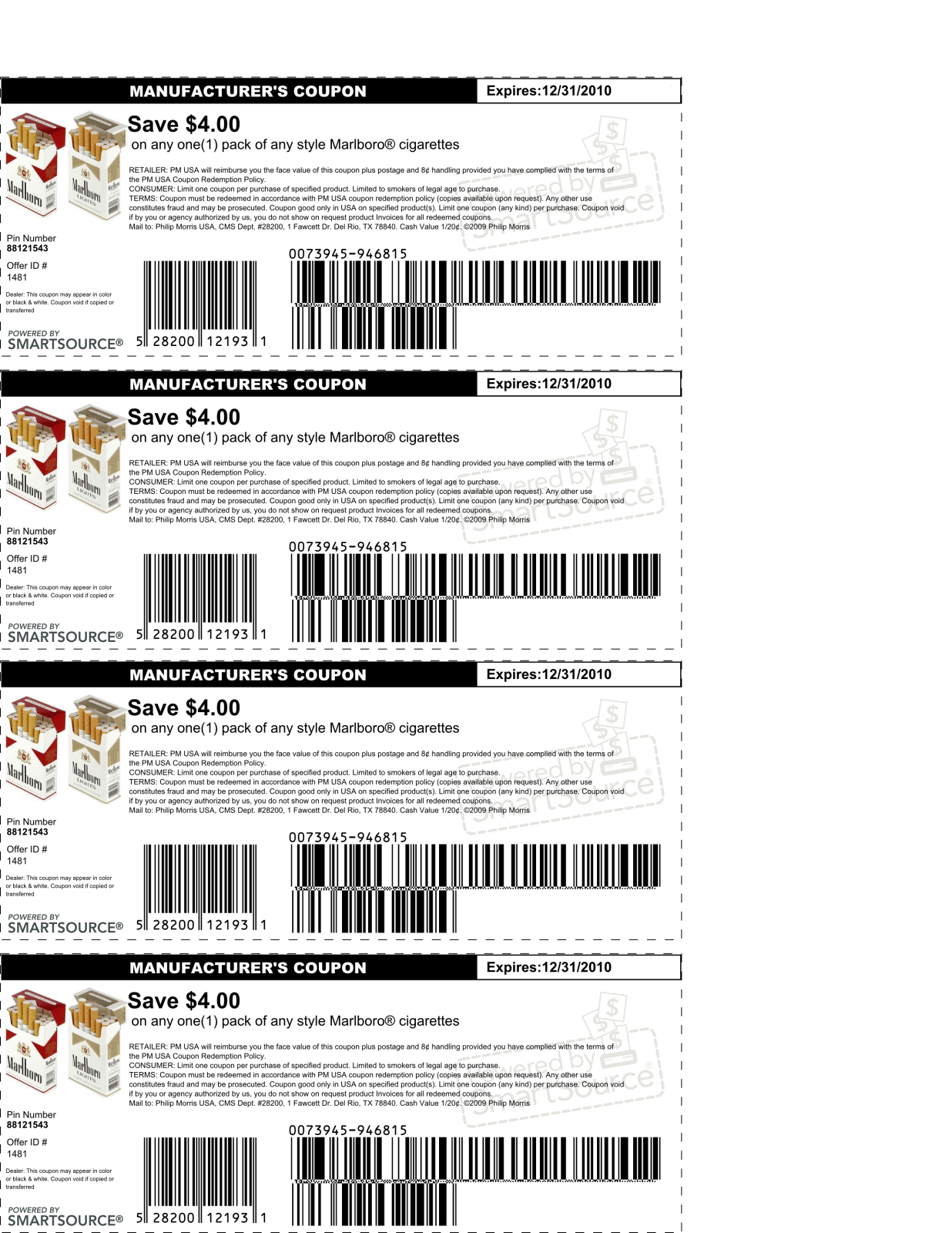 6 1 00 Off Any Style Marlboro Cigarettes Expires 8 31 2016 Free 