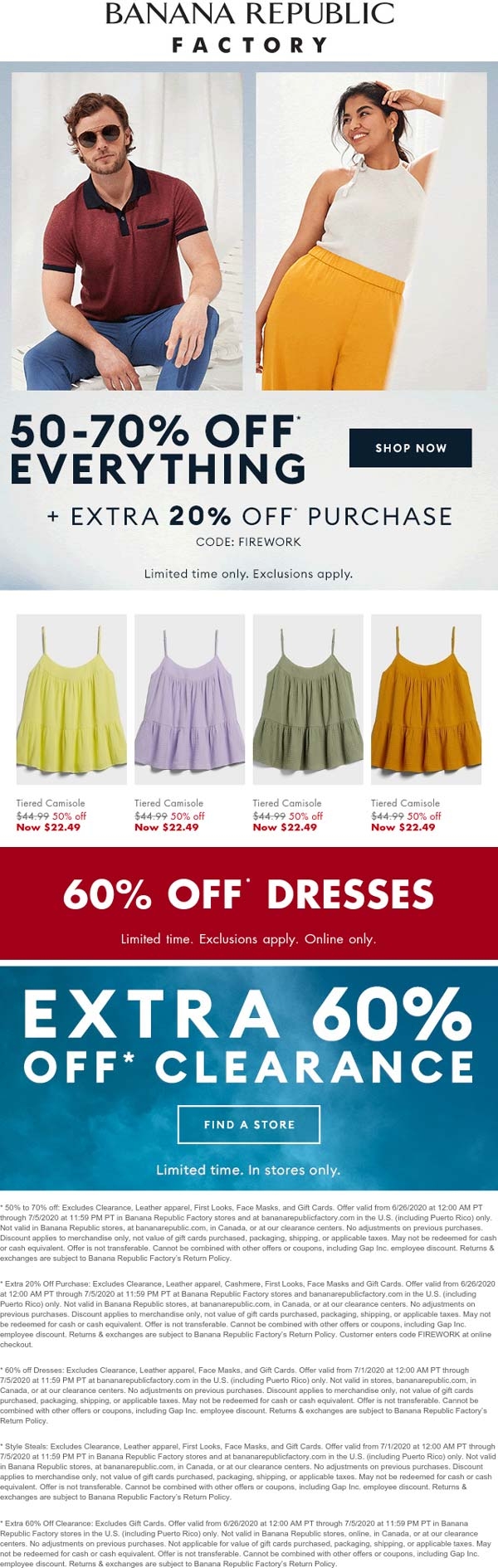 70 90 Off Everything At Banana Republic Factory Via Promo Code 