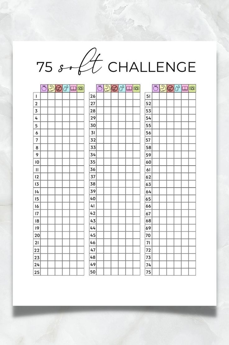 75 Hard Printable Checklist Dev onallcylinders