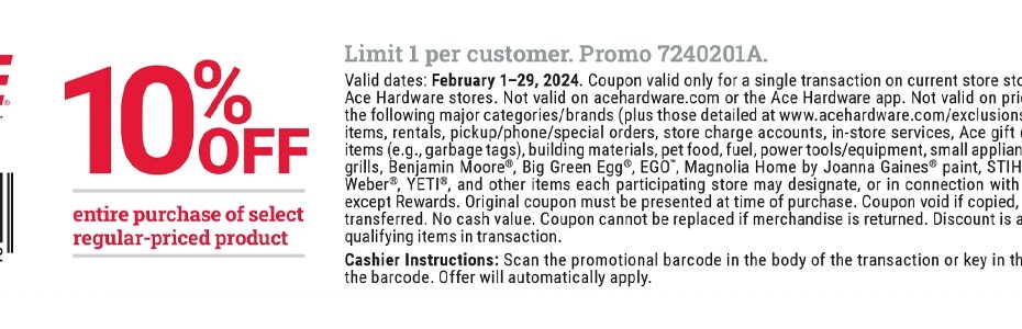 Ace Hardware Coupons 2025 Printable Ann L Carrillo