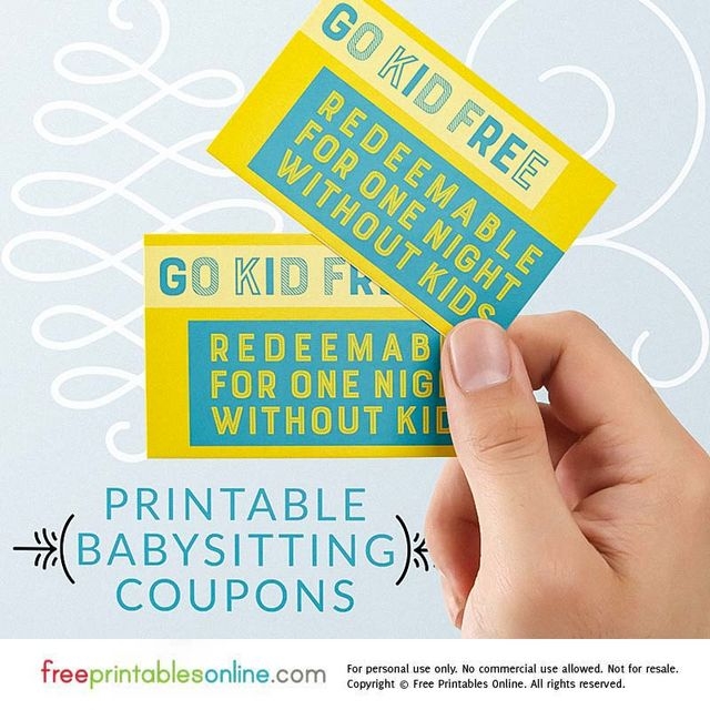 Babysitting Coupon Printable