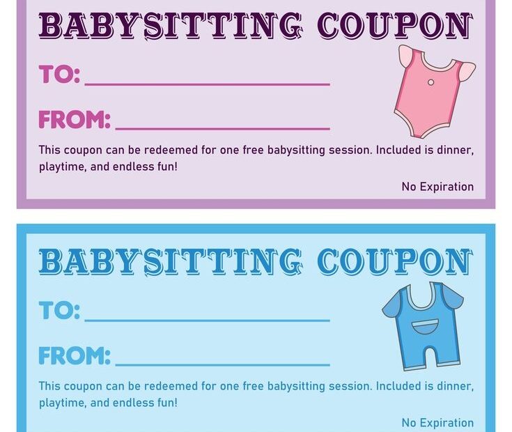 Babysitting Voucher Template 10 Free PDF Printables Printablee