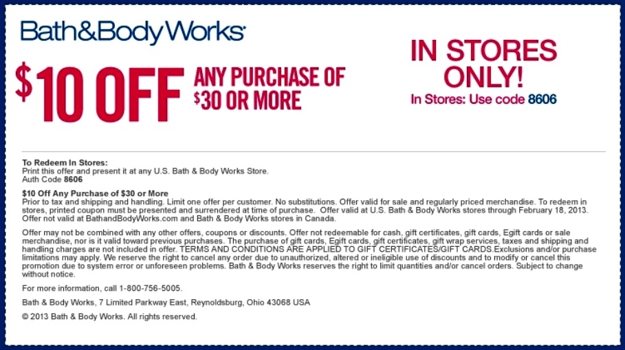 Bath And Body Works Printable Coupons Amulette