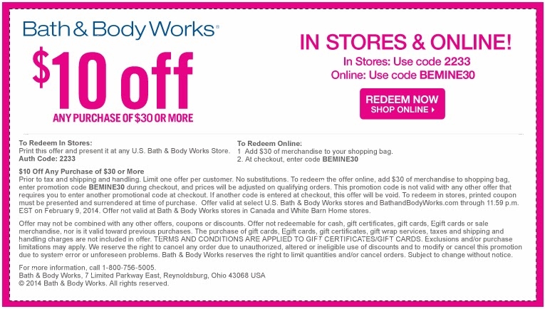 Bath And Body Works Printable Coupons May 2015