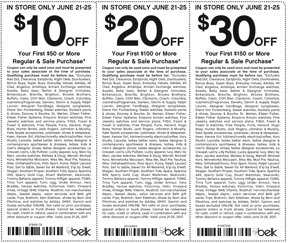 Belk Printable Coupon