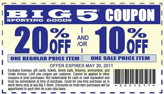 Big 5 Coupon 10 Off 30 Printable