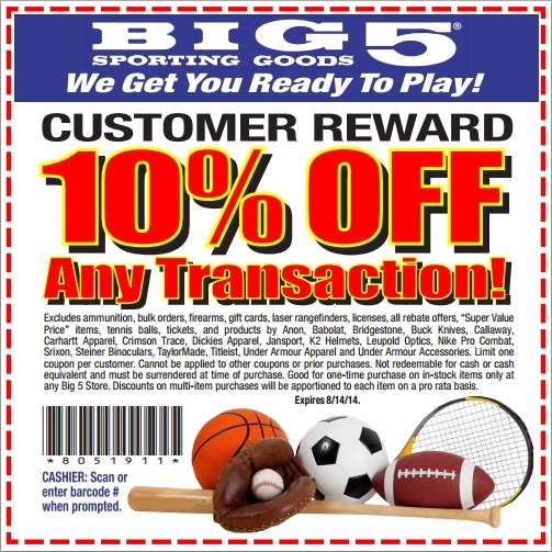 Big 5 Coupon 5 Off 20 Printable Printable Calendars AT A GLANCE