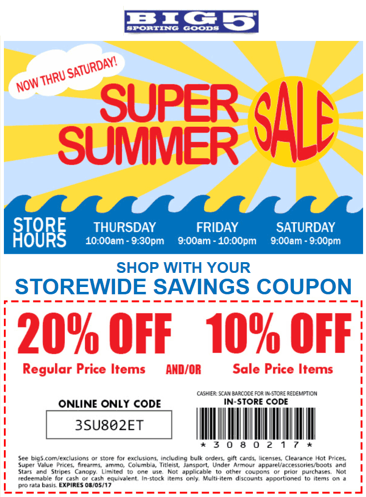 Big 5 Coupons Printable