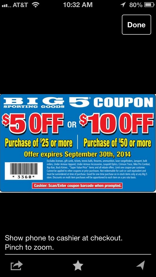 Big 5 Printable Coupon 10 Off 30