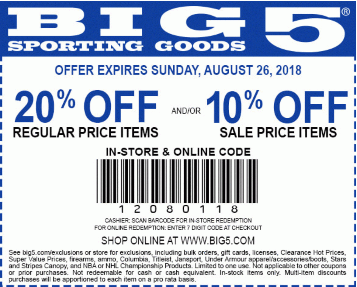Big 5 Printable Coupon