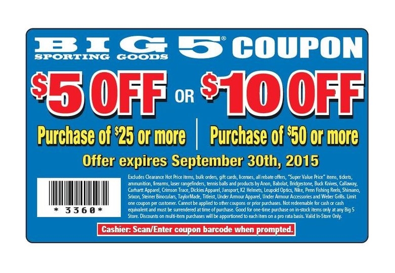 Big 5 Printable Coupons