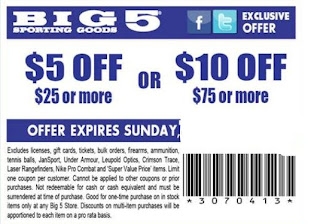 Big 5 Sporting Goods Printable Coupons November 2014