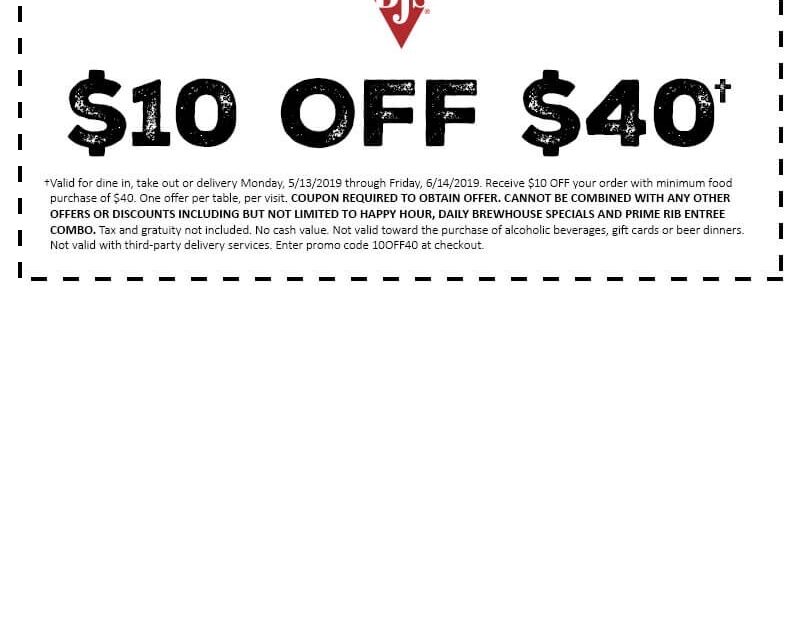 Bjs Brewhouse 10 Off 40 Coupon Printable Printable Word Searches
