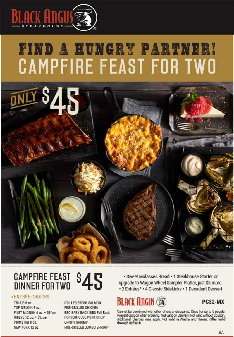 Black Angus Campfire Feast Printable Coupon 2025 Margaret E Broussard