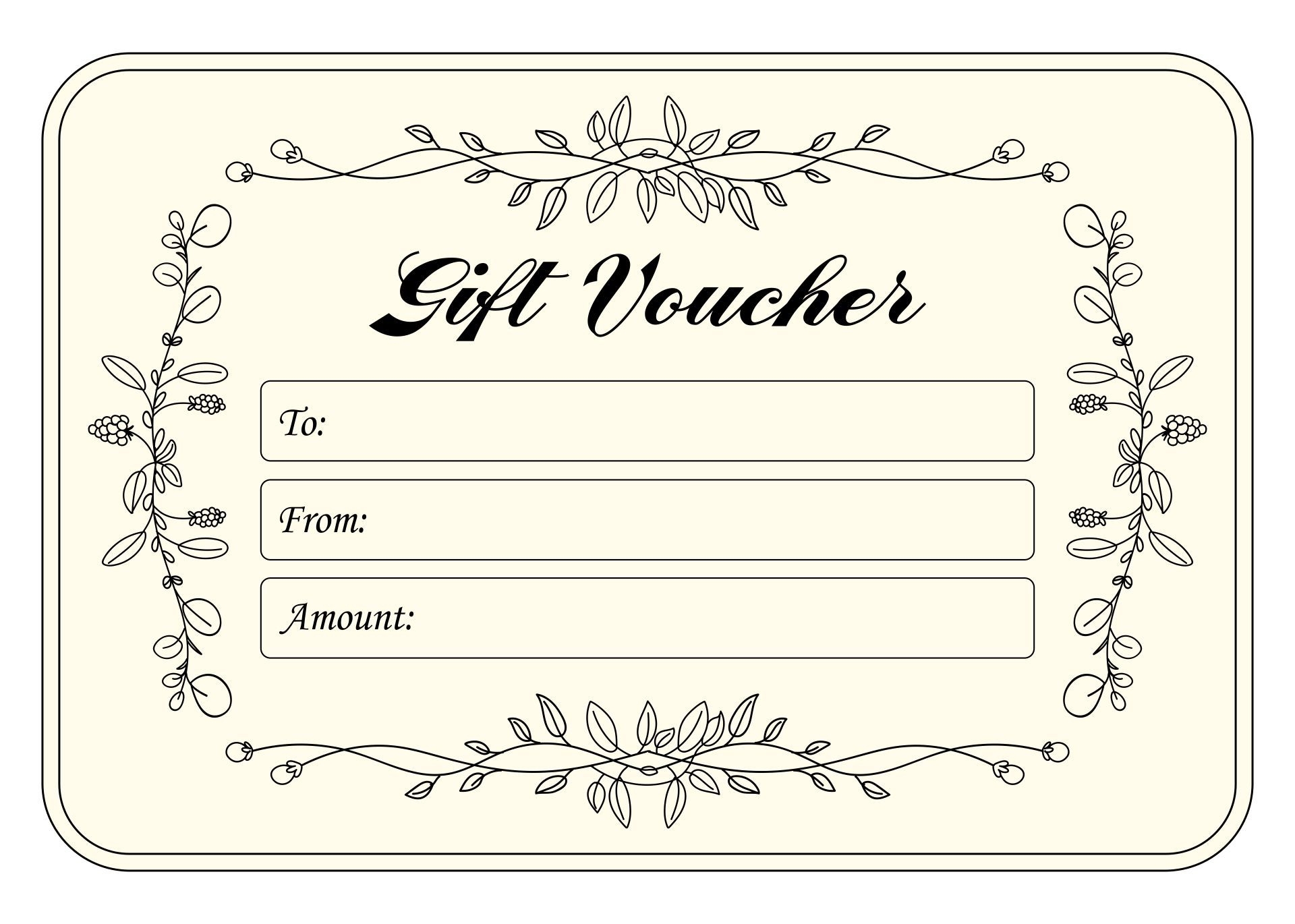 Blank Coupon Template Printable Coupon Template Gift Card Template 