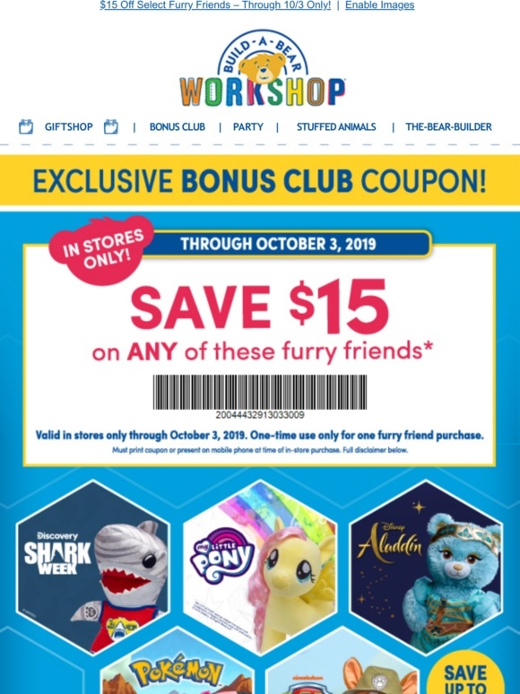 Build A Bear Coupon 15 Off Printable Build A Bear Coupon 15 Off Printable