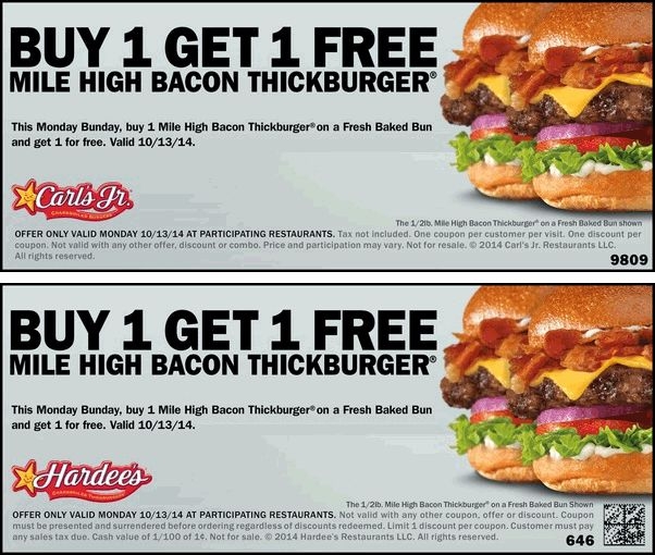 Carls Jr Printable Coupons Printable Words Worksheets