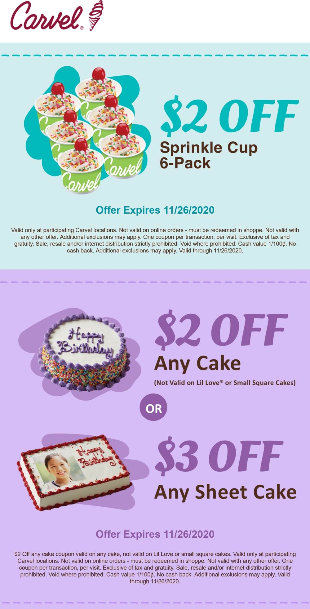 Carvel Cake Coupons Printable