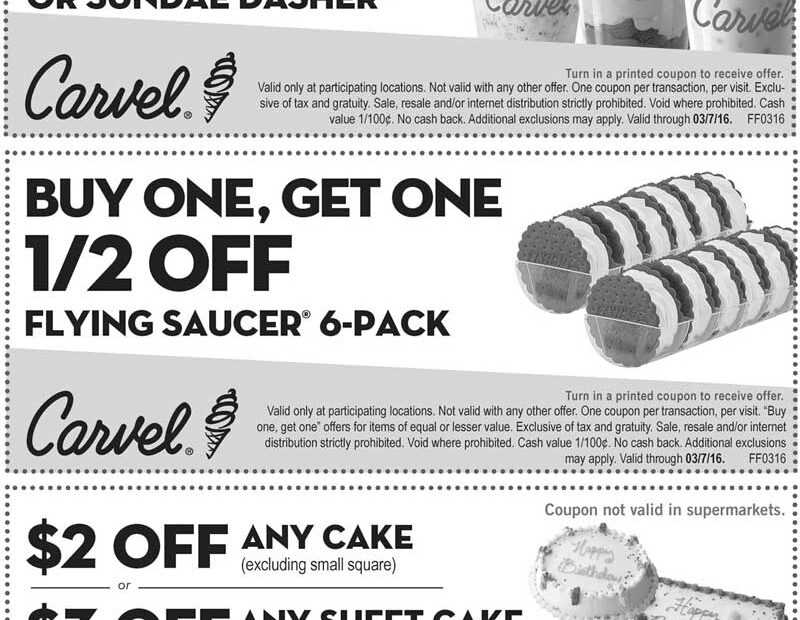 Carvel Printable Coupon