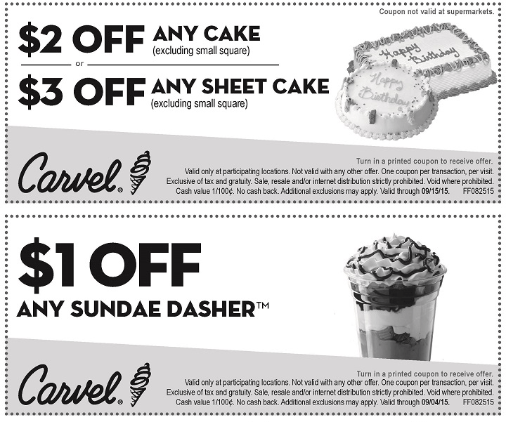 Carvel Printable Coupon