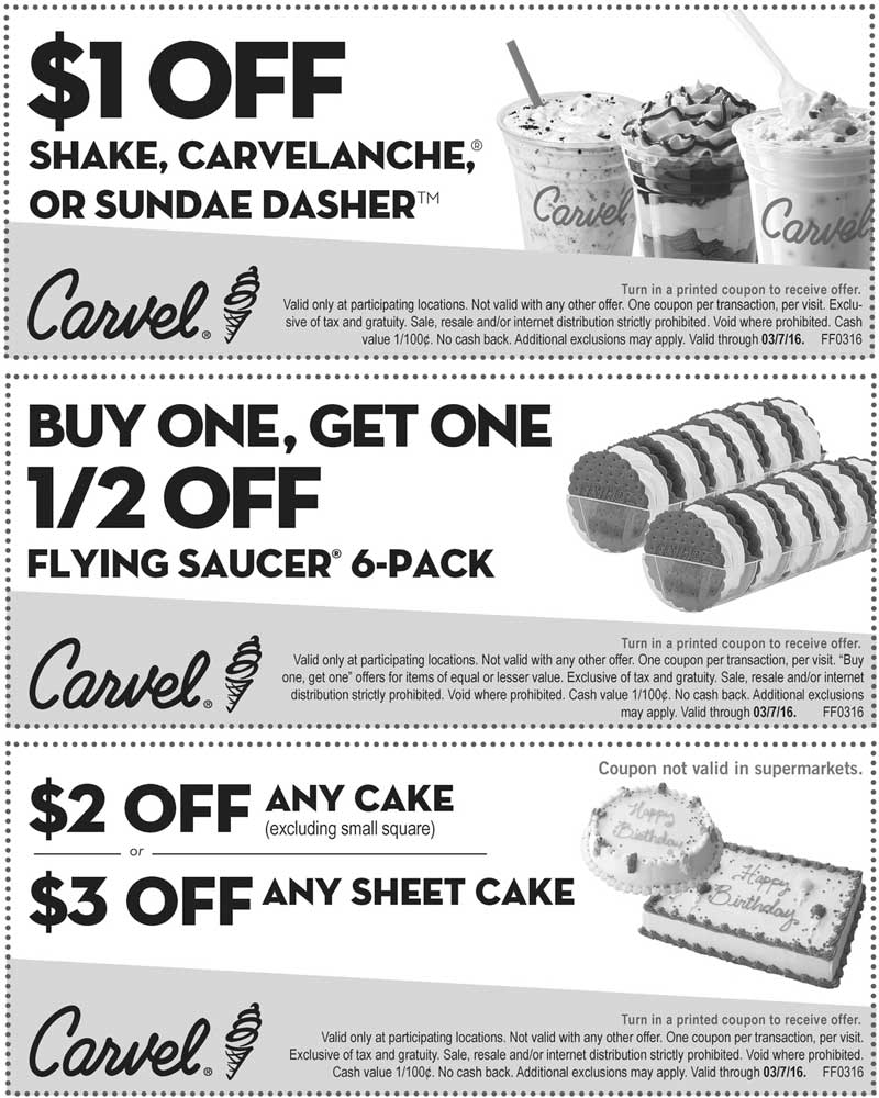 Carvel Printable Coupons