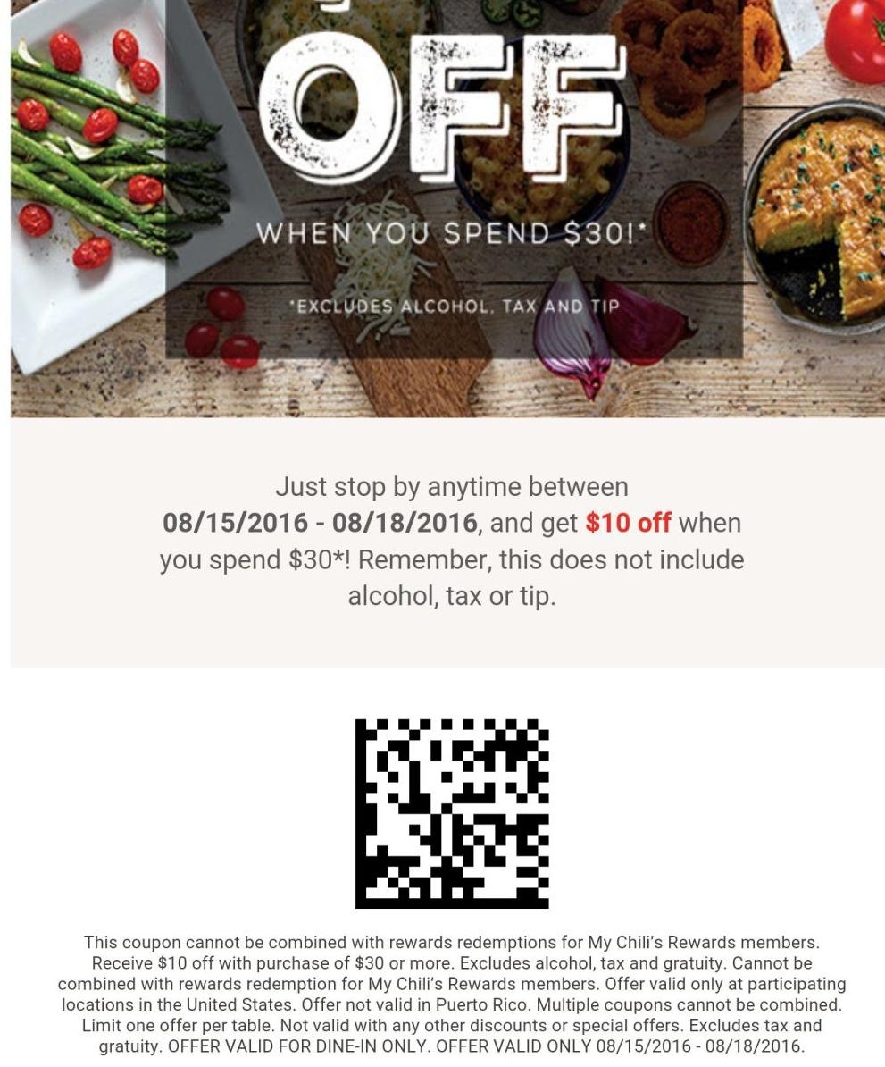 Chilis 10 Off Coupon Savealotmom Kdhnews Worksheets Library