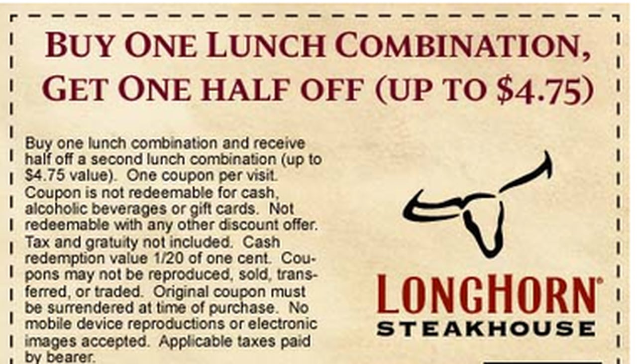Coupons For Longhorn Steakhouse Printable