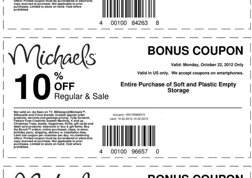 Coupons For Michaels Crafts Store Printable Printable Word Searches