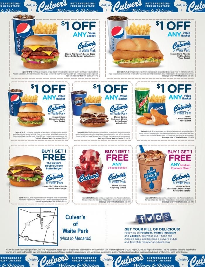 Culver Coupons Free Printable