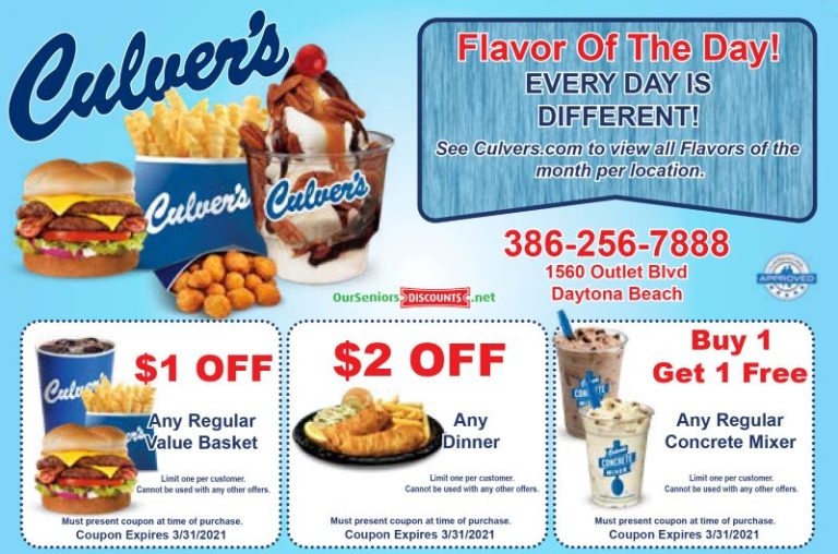 Culvers Coupons Printable 2025 Forrest L Hall