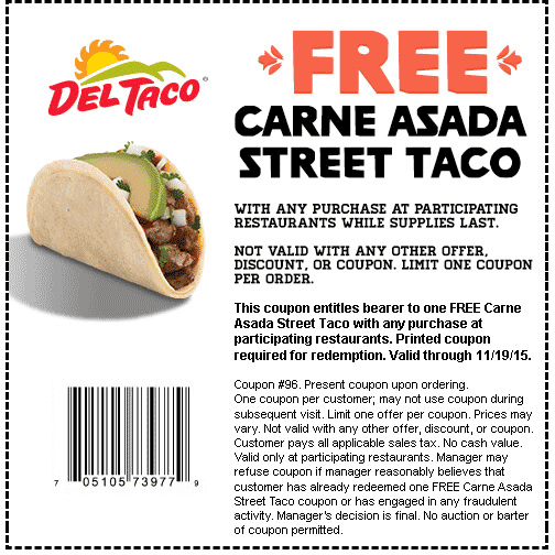 Del Taco Coupons Printable Printable Word Searches