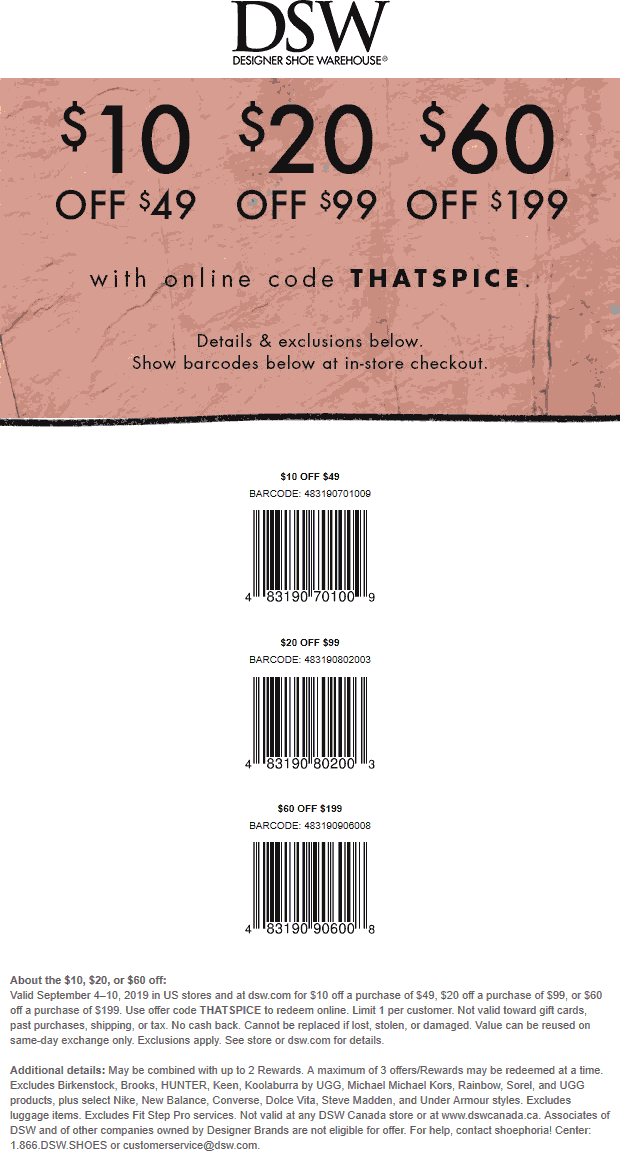 DSW Coupons And Promo Codes DSW Worksheets Library