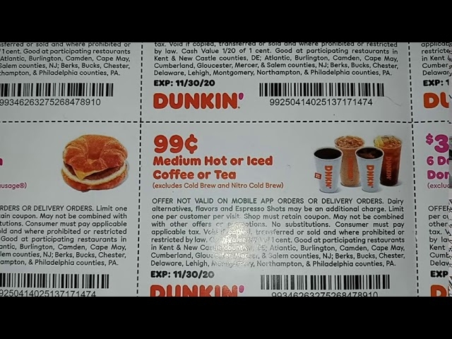 Dunkin Donuts Coupons YouTube Worksheets Library