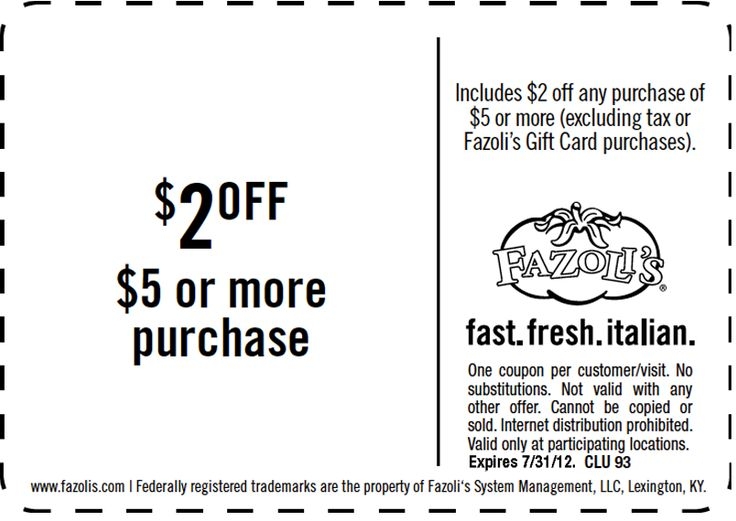 Fazoli 39 s Printable Coupons