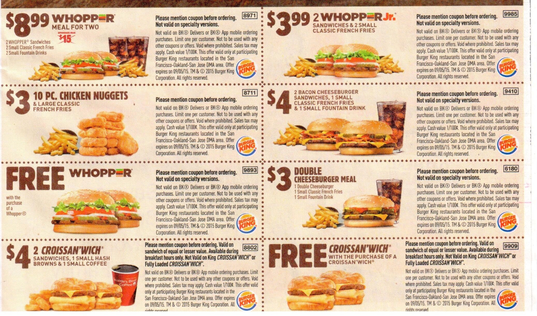 Free Online Printable Fast Food Coupons Free Printable