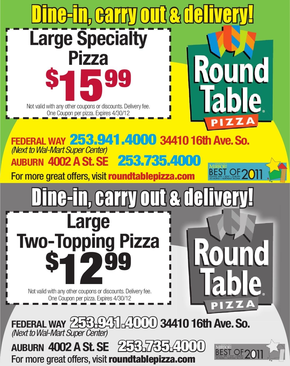 Free Printable Round Table Pizza Coupons FREE Printable Hub