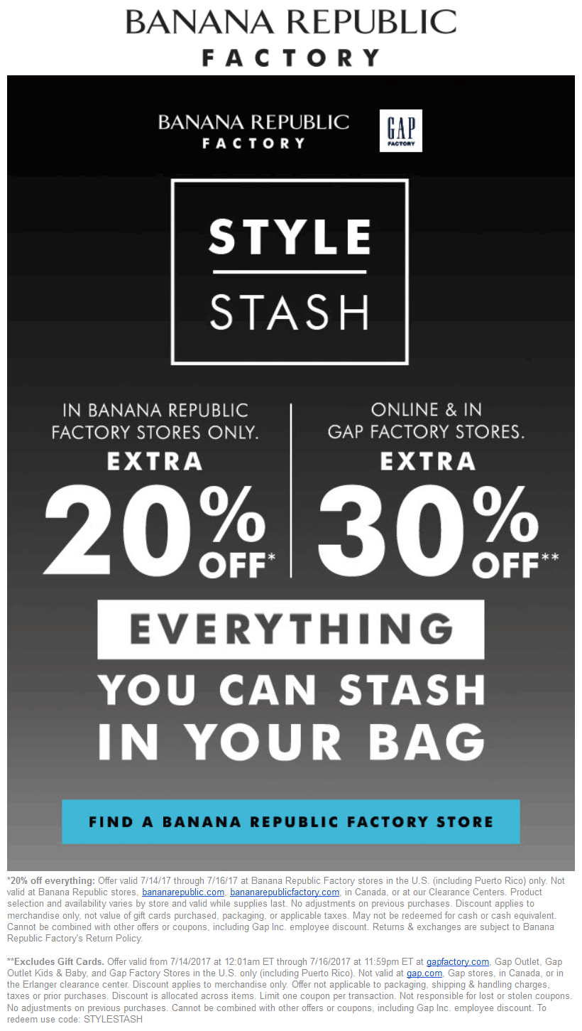 Gap Factory Printable Coupon