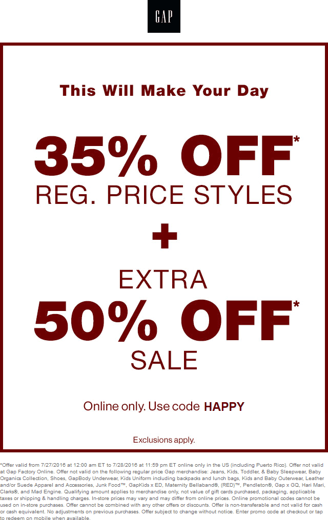 Gap Outlet Printable Coupon