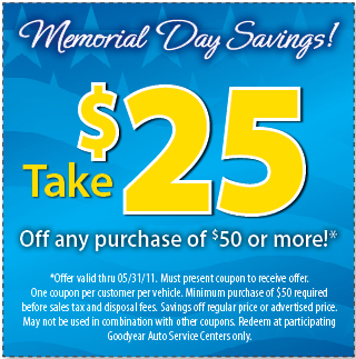 Goodyear 25 Off 50 Purchase Printable Coupon Hunt4Freebies