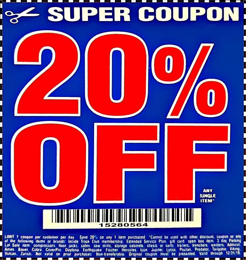 Harbor Freight 20 Off Coupon 2024 Printable 2024 Ilse Rebeca