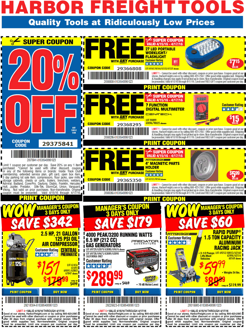 Harbor Freight 20 Off Coupon 2024 Printable Calendar Billye Anne Corinne