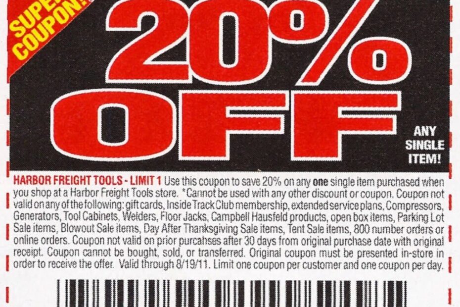 Harbor Freight 20 Printable Coupon Calendar Printables