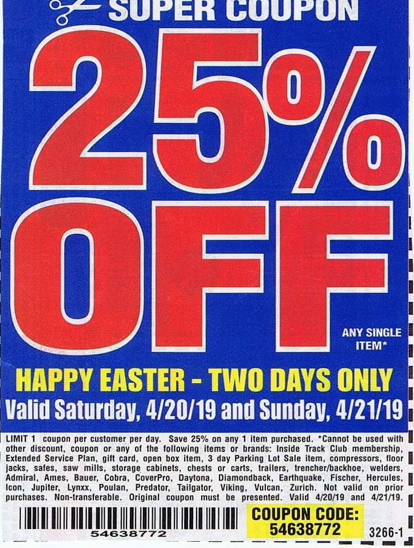 Harbor Freight 25 Off Coupon No Exclusions Printable 2024