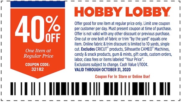 Hobby Lobby Coupon 40 Off WeeklyAds2
